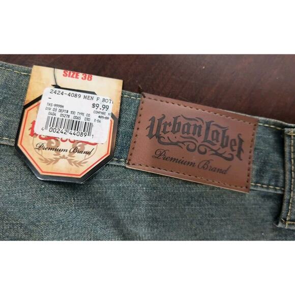 Urban Label Jeans mens 38x32 high rise Y2K Hip Hop Skater Green(Flaw Read Desc) - Picture 7 of 13